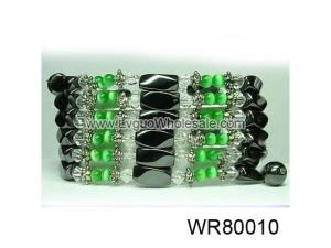 36inch Green Cat's Eye, Crystal,Magnetic Wrap Bracelet Necklace All in One Set